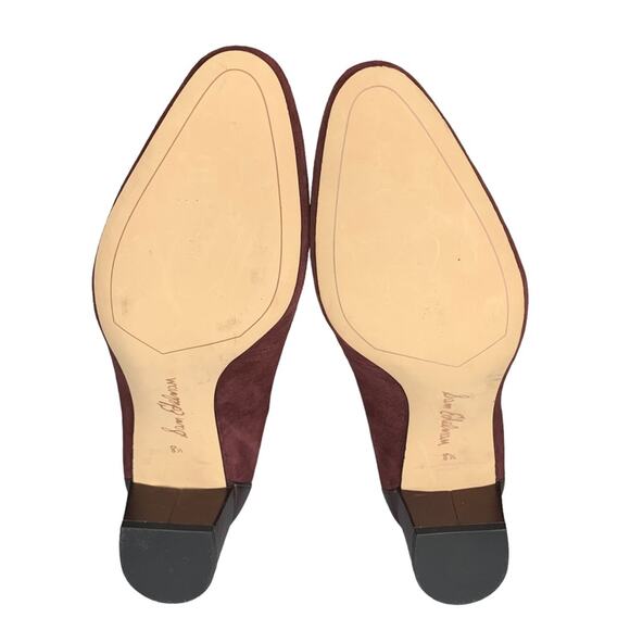 Sam Edelman Lola NWT Block Heel Pumps Size 8.5M Burgundy Leather/Man Mad… - Picture 8 of 8